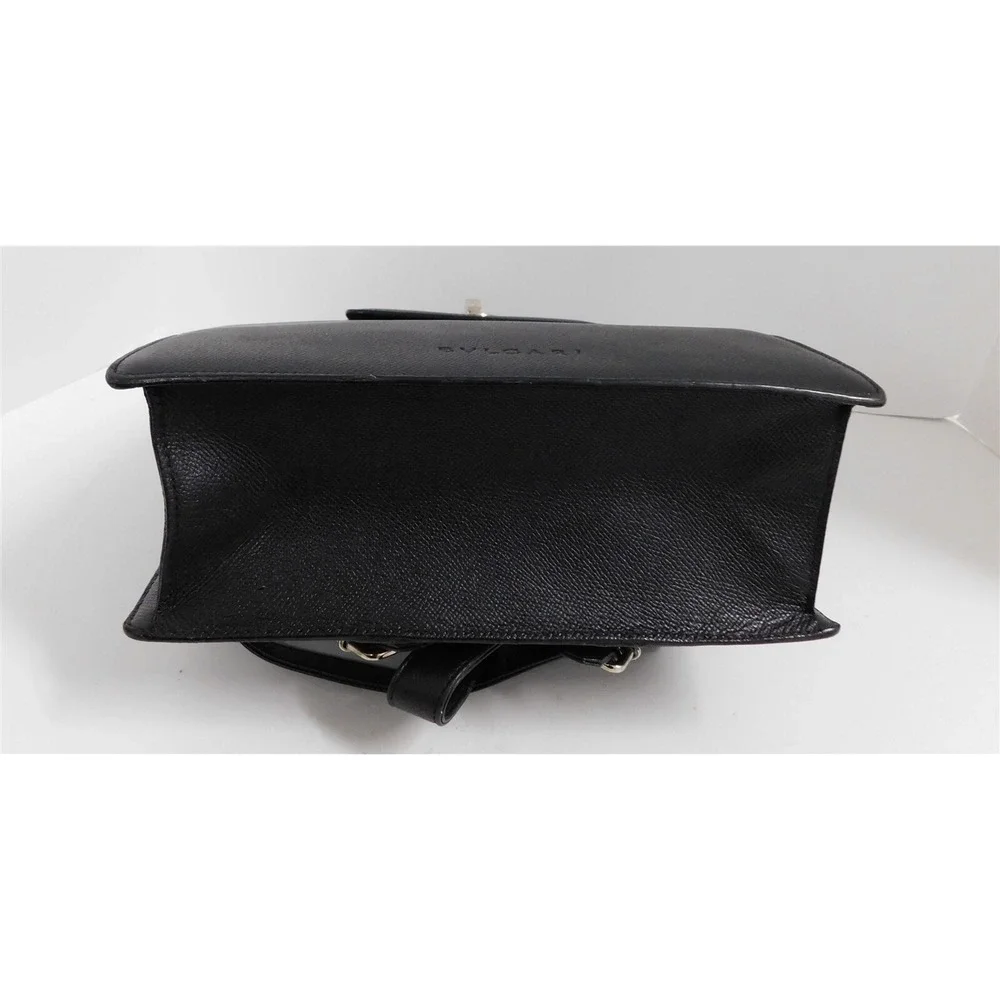 Bvlgari Black Textured Leather‎ Backpack Bag Italy